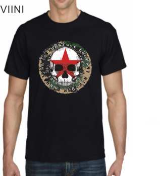 Viini Shirt Totenkopf Stern rot - Digitaldruck
